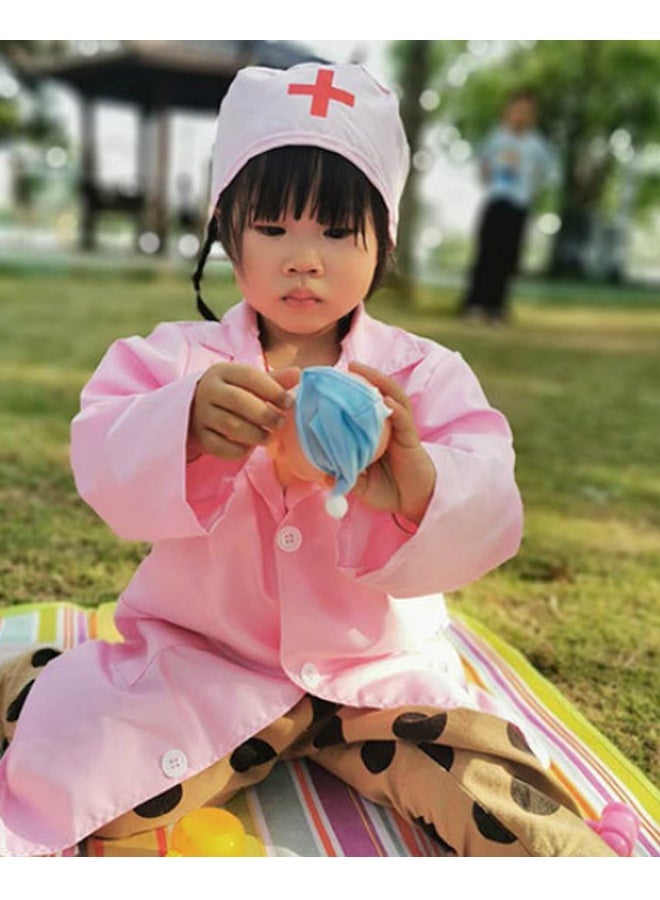 Doctor Pretend Playset with Doctor Uniform - Kids Role-Play Kit Pink Coat - Ideal for STEM Learning, Birthday Gifts, Imaginative Play  - Image 3