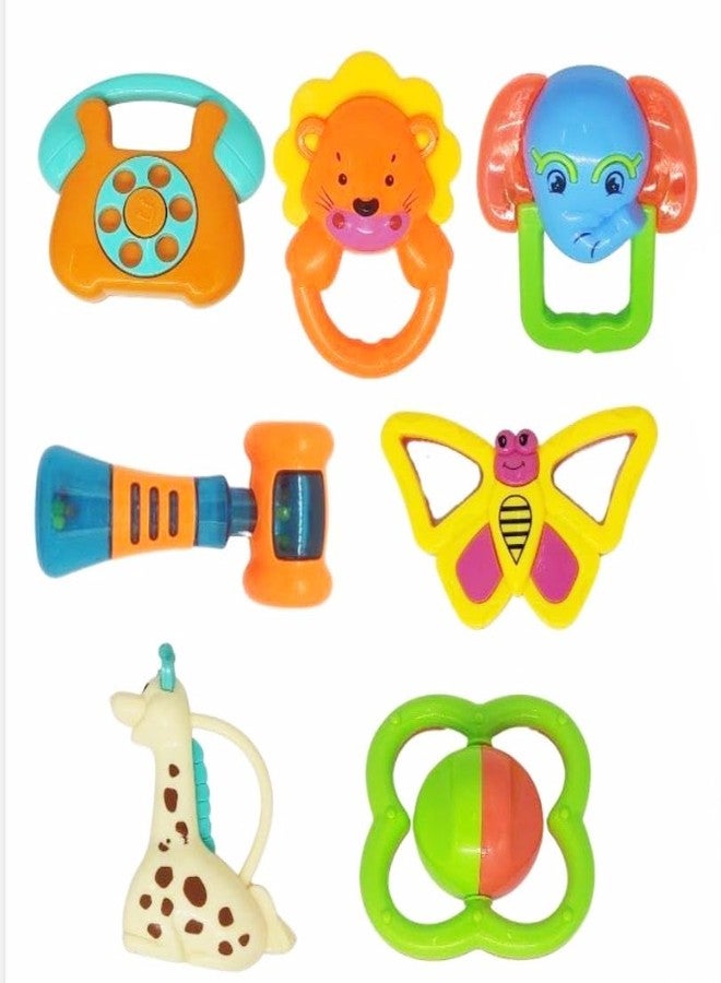 Teri beri Baby Toys 0-6 Months - Baby Rattles Teething Toys for Babies 0-6 Months, Infant Baby Toys 6-12 Months, Teethers for Babies 3-6 Months, Baby Shower Gifts Stocking Stuffers Toys Ages 0-2 (7 Pc Style 2)