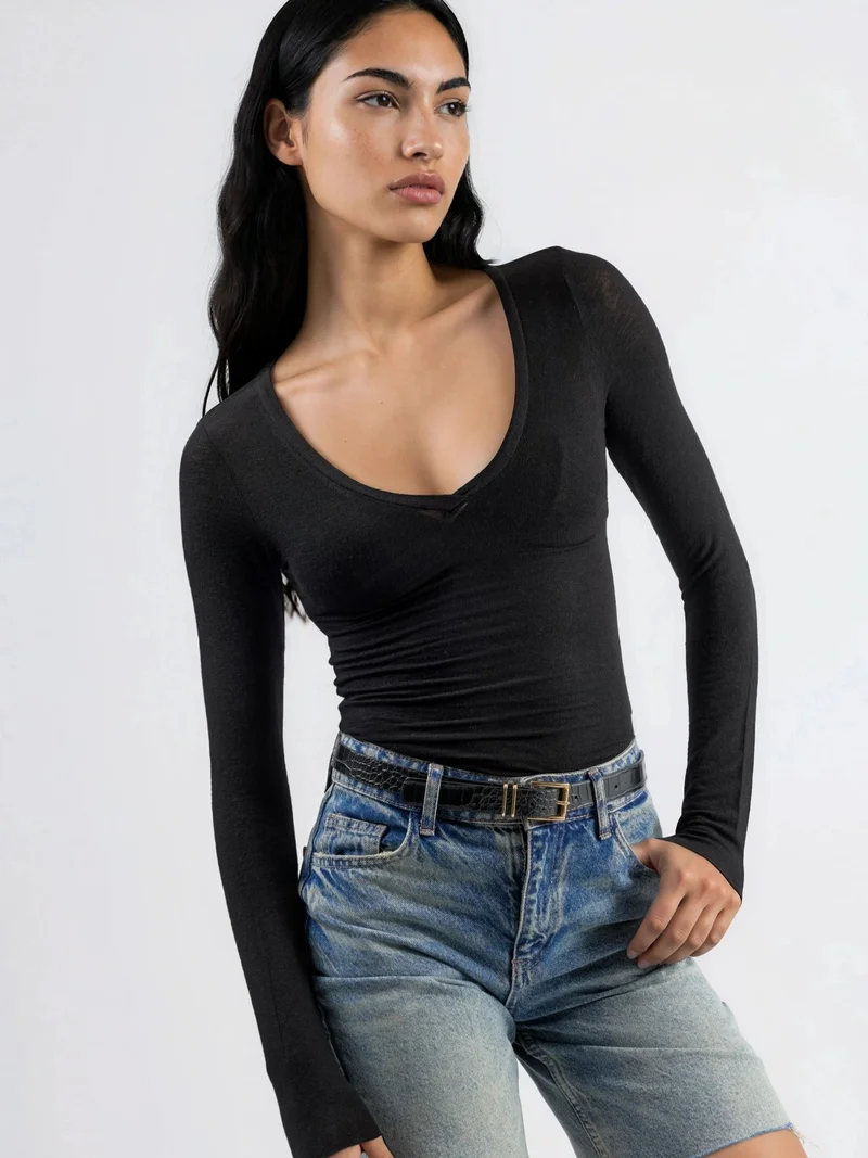 Busem BUSEM V-neck Long Sleeve Blouse