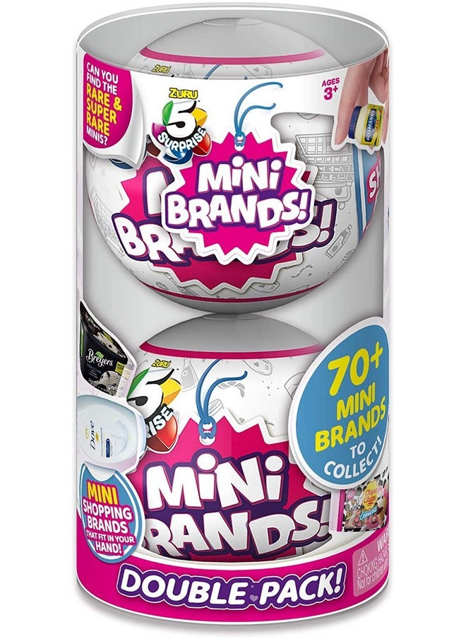 5 Surprise 5 Surprise Mini Brands (2 Pack) Series 1 by ZURU Amazon Exclusive Mystery Real Miniature Collectible Toy Capsule (PVC Tube Packaging), Gold  - Image 1