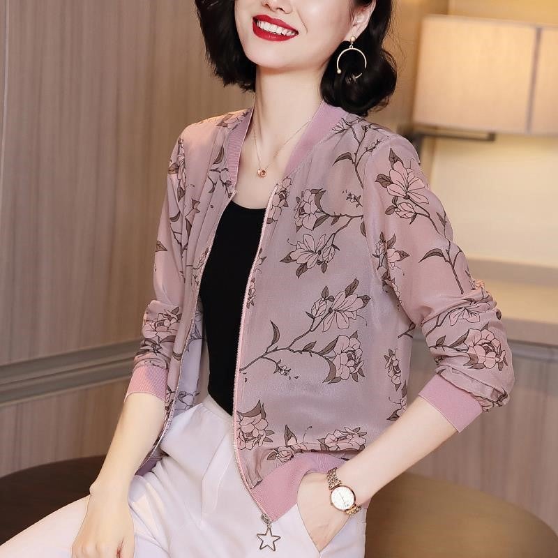 2024 Summer New Large Size Loose Fit Jacket Cardigan Top Short Jacket Trendy Printing Sun Protection Baseball Uniform For Women 3041# 