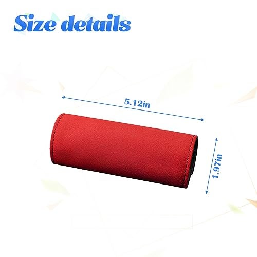 BESULEN 2PCS Car Inside Door Handle Protector, Durable Leather, Anti-Scratch Cover for Auto Inner Front Rear Door Pull Handle, Soft & Comfortable, Vehicle Interior Accessories (Red) - Image 2