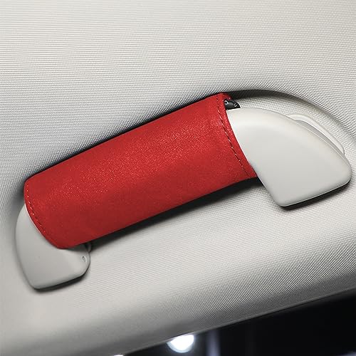 BESULEN 2PCS Car Inside Door Handle Protector, Durable Leather, Anti-Scratch Cover for Auto Inner Front Rear Door Pull Handle, Soft & Comfortable, Vehicle Interior Accessories (Red) - Image 5