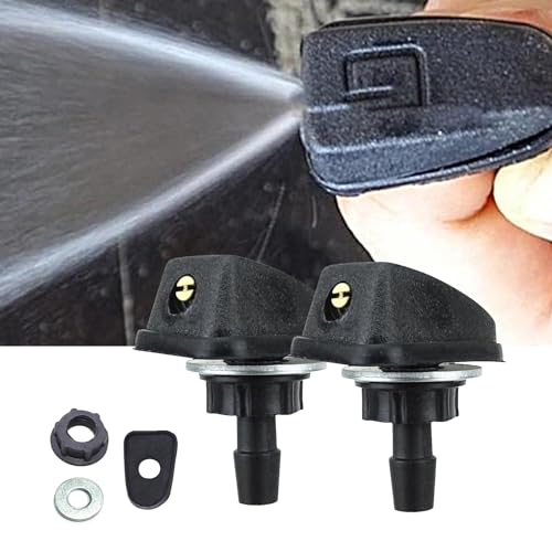 Flygun Pack2 Car Wiper Nozzles 031 Front Windshield Washer Single Hole Adjustable Sprayer Head Kit Automotive Fanshaped Washer Replacement Universal for Most VehiclesBlack - Image 1