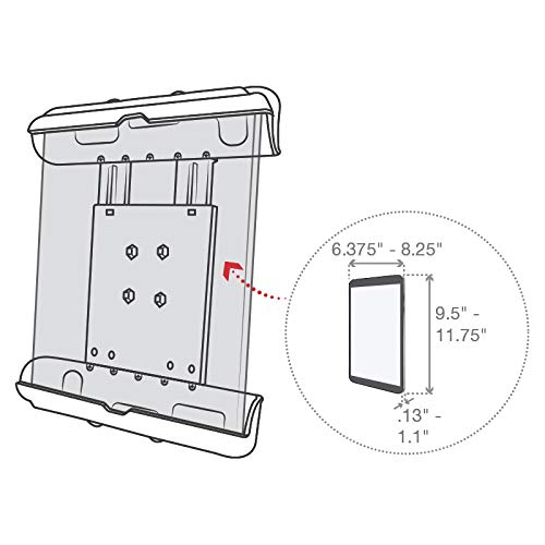 RAM Mounts RAM-HOL-TAB17U Tab-Tite Tablet Holder for Apple iPad Gen 1-4 with Case + More Compatible with RAM B 1" and C 1.5" Size Round Ball Bases - Image 4
