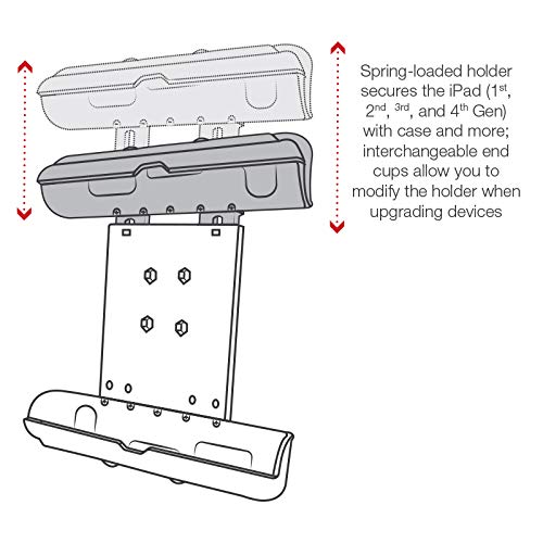 RAM Mounts RAM-HOL-TAB17U Tab-Tite Tablet Holder for Apple iPad Gen 1-4 with Case + More Compatible with RAM B 1" and C 1.5" Size Round Ball Bases - Image 5
