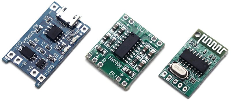 Electronicspices Electronic Spices Combo of PAM8403 Amplifier Board with Bluetooth Audio Receiver & Micro USB Battery Charger Module - Image 1