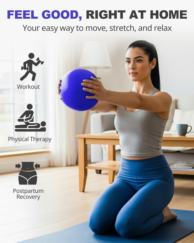 Trideer 9-Inch Pilates Ball, Small Exercise Ball for Yoga, Core Training, Physical Therapy, Balance, Stability and Stretching Pilates Equipment with Inflation Straw - Image 2
