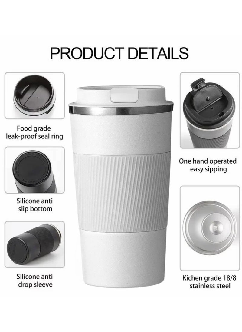 F.A.M.S Travel Coffee Mug – Insulated, Leak-Proof, Stylish Design with Comfortable Hand Grip – Keeps Drinks Hot or Cold for Hours – Durable & BPA-Free – Fits Most Car Cup Holders  - Image 4