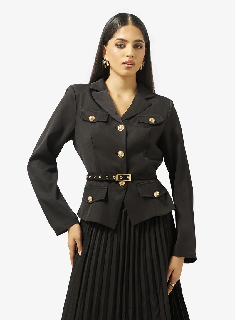 Khizana  Button Down Top & Pleated Skirt Set for Women | Best Price UAE