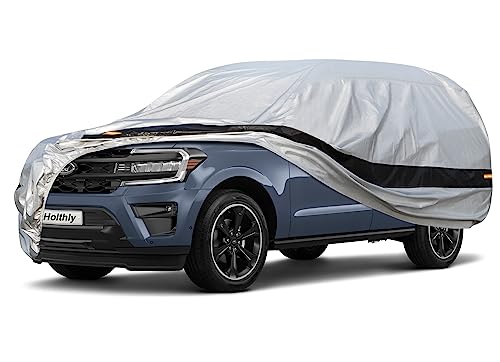 Holthly 10Layer Car Cover Waterproof All Weather for Large SUV,100% Waterproof Outdoor Car Covers Rain Snow UV Dust Protection.Custom Fit for Ford Expedition, Chevy Tahoe,GMC Yukon,Escalade,etc - Image 1