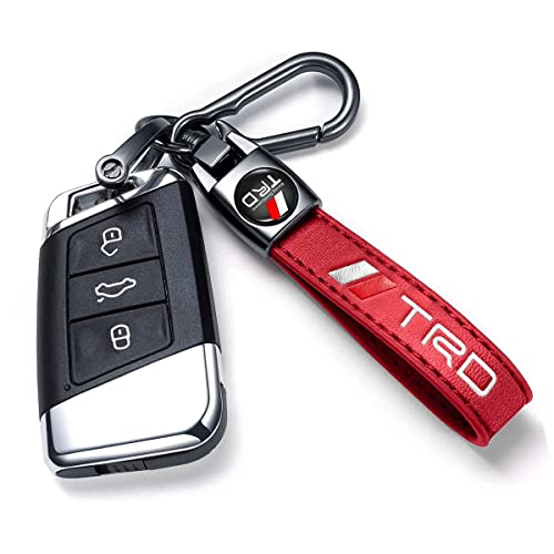 TACOMA Genuine Leather Car Keychain Fit for Toyota TRD Sequoia 4Runner Tundra 4Runner PRO, Key Chain Accessories for Men and Women Family Present RED - Image 2