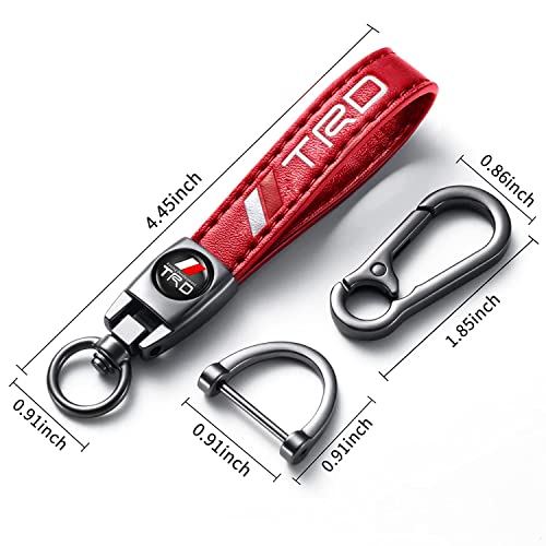 TACOMA Genuine Leather Car Keychain Fit for Toyota TRD Sequoia 4Runner Tundra 4Runner PRO, Key Chain Accessories for Men and Women Family Present RED - Image 5