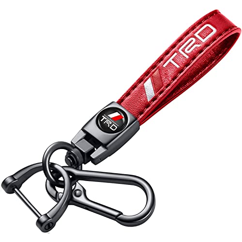 TACOMA Genuine Leather Car Keychain Fit for Toyota TRD Sequoia 4Runner Tundra 4Runner PRO, Key Chain Accessories for Men and Women Family Present RED - Image 1