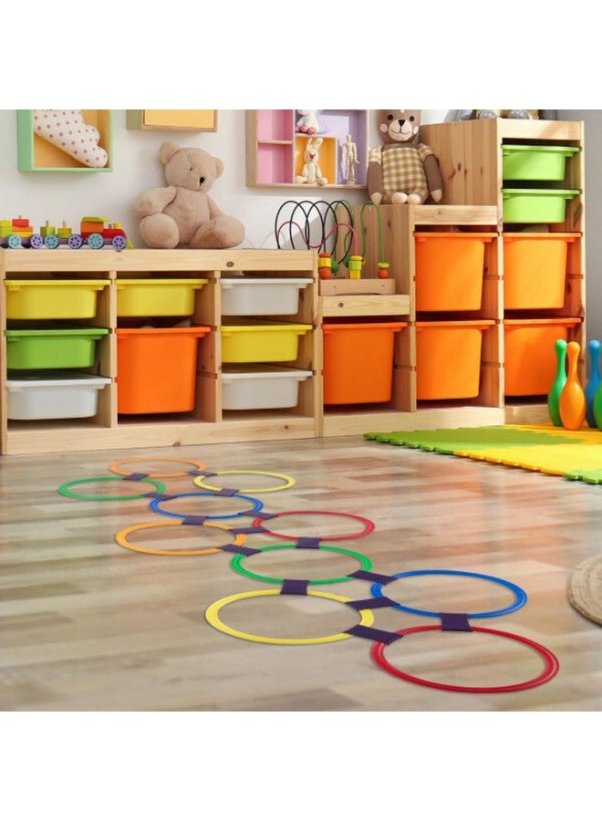 Hey! Play! Hopscotch Ring Game-10 Multi-Colored Plastic Rings and 15 Connectors for Indoor or Outdoor Use-Fun Creative Play Set for Girls and Boys - Image 5