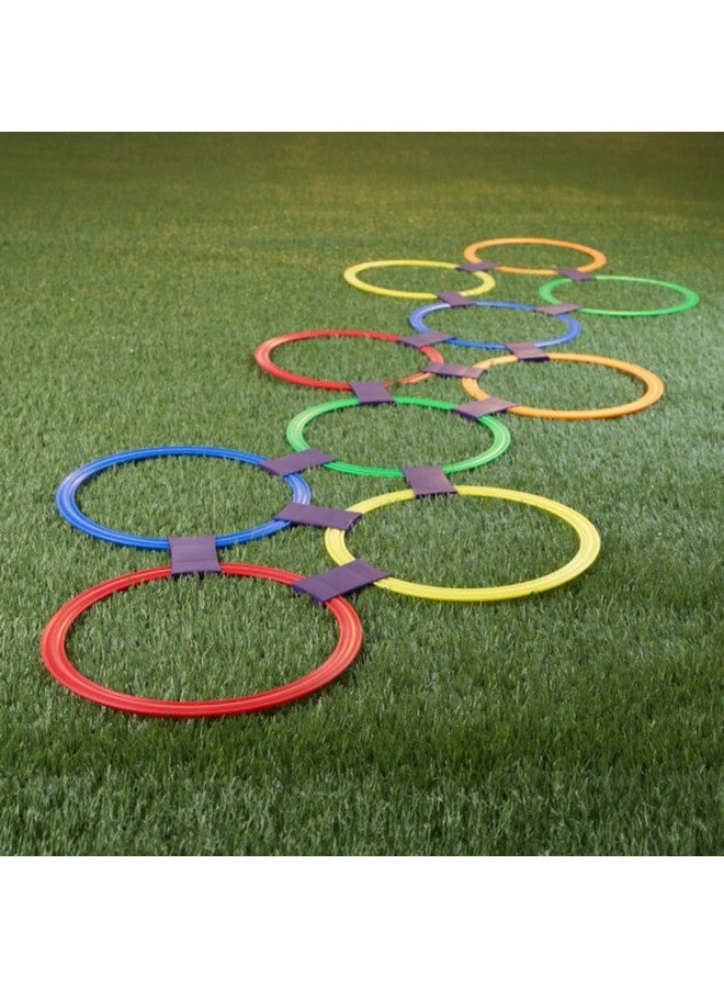 Hey! Play! Hopscotch Ring Game-10 Multi-Colored Plastic Rings and 15 Connectors for Indoor or Outdoor Use-Fun Creative Play Set for Girls and Boys - Image 2