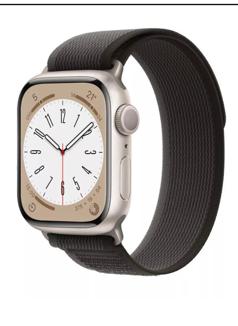 The new Apple Watch band has wonderful  attractive, modern shape  black and gray color 45