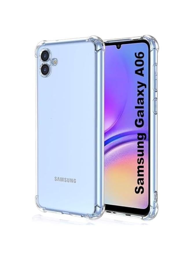 Captaintech Samsung Galaxy A06 Clear Transparent Case Soft Flexible Silicone Back Cover Anti Drop Shockproof Case with Reinforced edge Bumper Corner for Samsung Galaxy A06 (Clear)  - Image 1