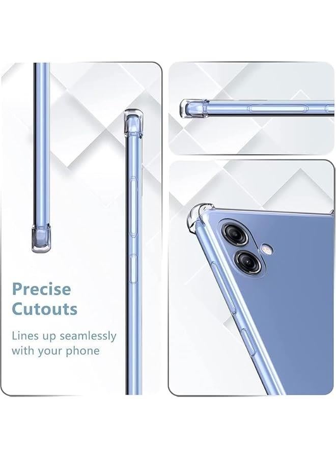 Captaintech Samsung Galaxy A06 Clear Transparent Case Soft Flexible Silicone Back Cover Anti Drop Shockproof Case with Reinforced edge Bumper Corner for Samsung Galaxy A06 (Clear)  - Image 4