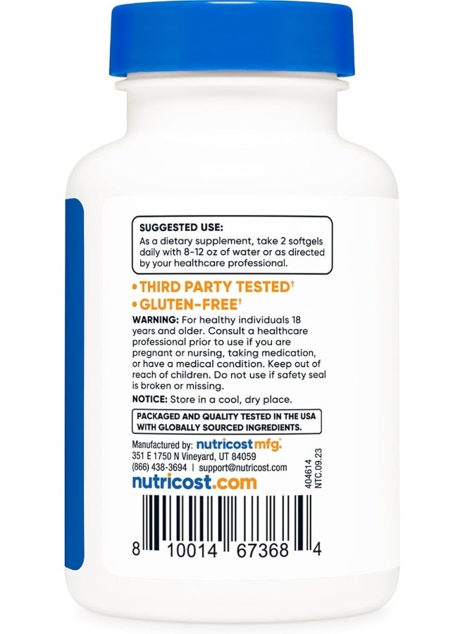 Nutricost Black Seed Oil (Cumin) - Cold Pressed, Source Of Omega 3 6 9-120 Softgels, 1000Mg Per Serving, 60 Servings - Non-Gmo And Gluten Free - Image 4