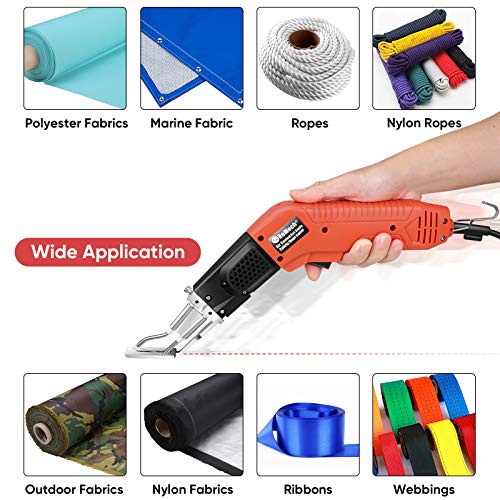 ROMECH 100W Air Cooled Fabric Cutter Rope Cutter, Pro Electric Hot Knife Heat Sealer with Adjustable Power, Cutting Tool Kit with Blades & Accessories (100W Air Cooled, RM-015) - Image 2