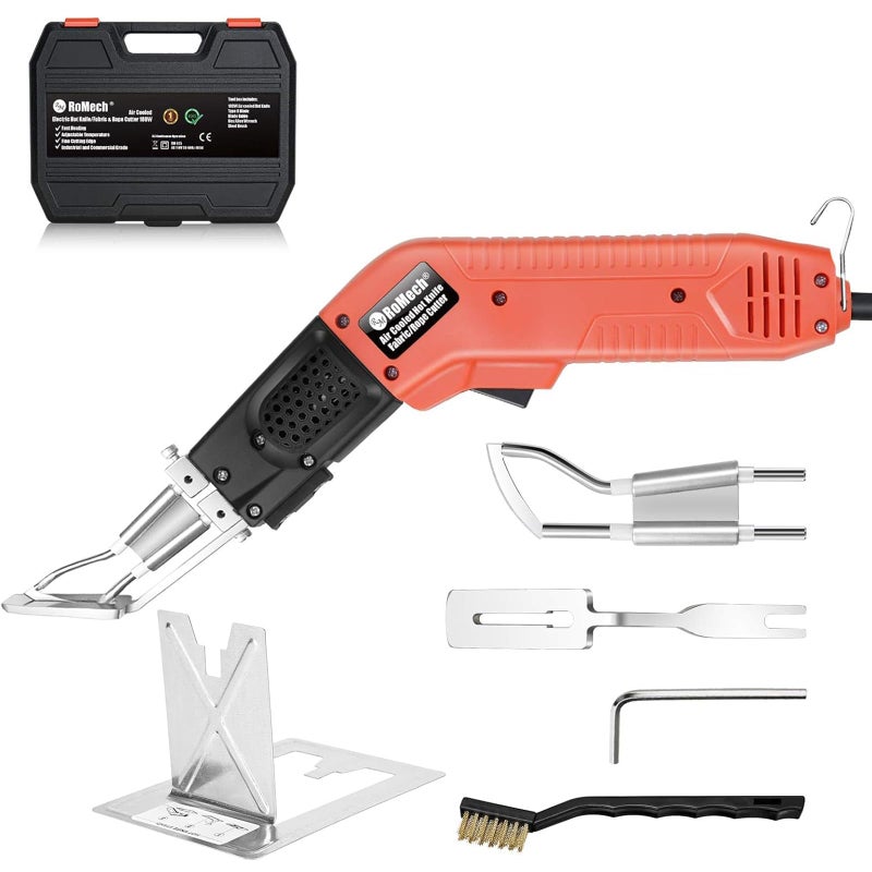 ROMECH 100W Air Cooled Fabric Cutter Rope Cutter, Pro Electric Hot Knife Heat Sealer with Adjustable Power, Cutting Tool Kit with Blades & Accessories (100W Air Cooled, RM-015) - Image 4
