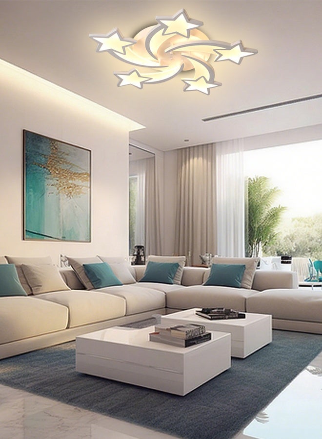 Star ceiling light ceiling light 5-Light 3-Color with remote control home living room bedroom dining room ceiling light - Image 2