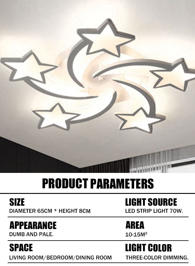 Star ceiling light ceiling light 5-Light 3-Color with remote control home living room bedroom dining room ceiling light - Image 4