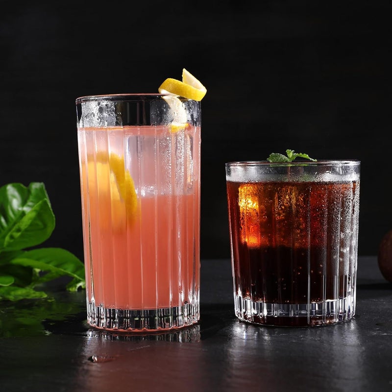 Royal Rose Premium VertiLine 135oz Highball Glasses 6pc Tall Glass Sets LeadFree Crystal Drinking Glasses Water Glasses Mojito Glass Cups and Mixed Drink Cocktail Glass Set Tall glasses - Image 5