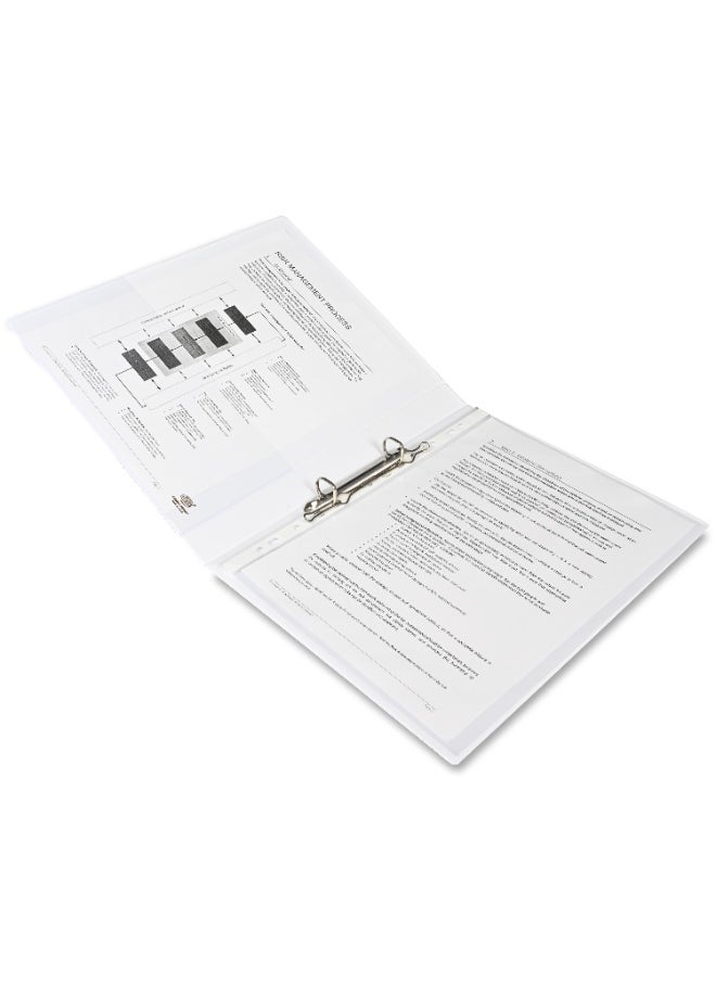FIS Presentation Binder, A4 Size(210x297mm), 2[D]Ring Type, 15mm Ring Size, 1.25" Inches Spine with Clear PVC Pocket For Easy Insert Your Label Design, Packet of 2 Pieces, White Color-FSBD215DPB/2  - Image 4