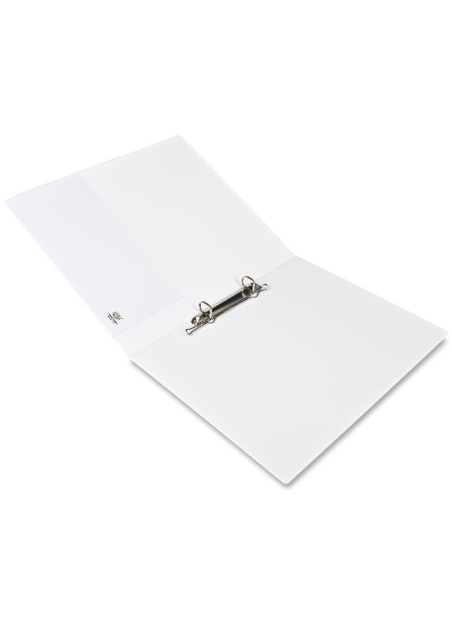 FIS Presentation Binder, A4 Size(210x297mm), 2[D]Ring Type, 15mm Ring Size, 1.25" Inches Spine with Clear PVC Pocket For Easy Insert Your Label Design, Packet of 2 Pieces, White Color-FSBD215DPB/2  - Image 3