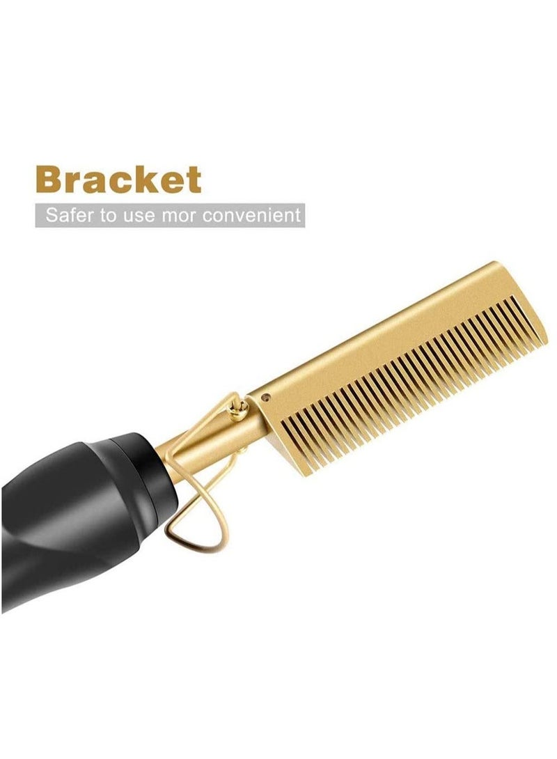 ELTRAZONE Hot Comb Hair Straightener Electric Straightening for African American And Wigs Ceramic Wand Curling Irons Lightweight Protective Brush - Image 3