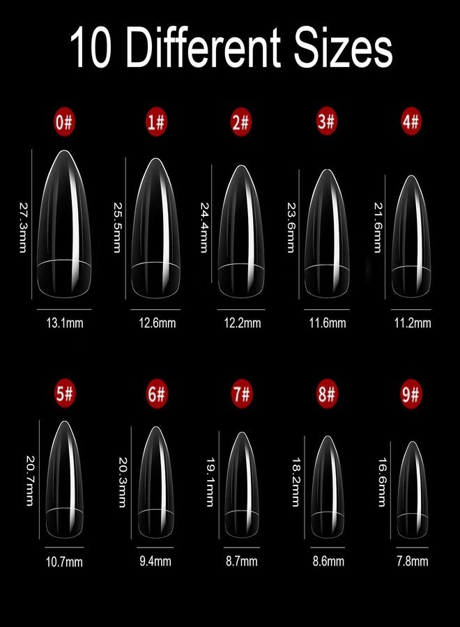 Bluezoo 2 Boxes Curved Stiletto Nail Tips 200Pcs Acrylic Raptor Eagle Claw Nails Extension Tip, Pre-shaped Gel Half Cover False Nail Tips Halloween Nail Art DIY Home & Salon Manicure, Drag Queen Nails Cosplay - Image 4