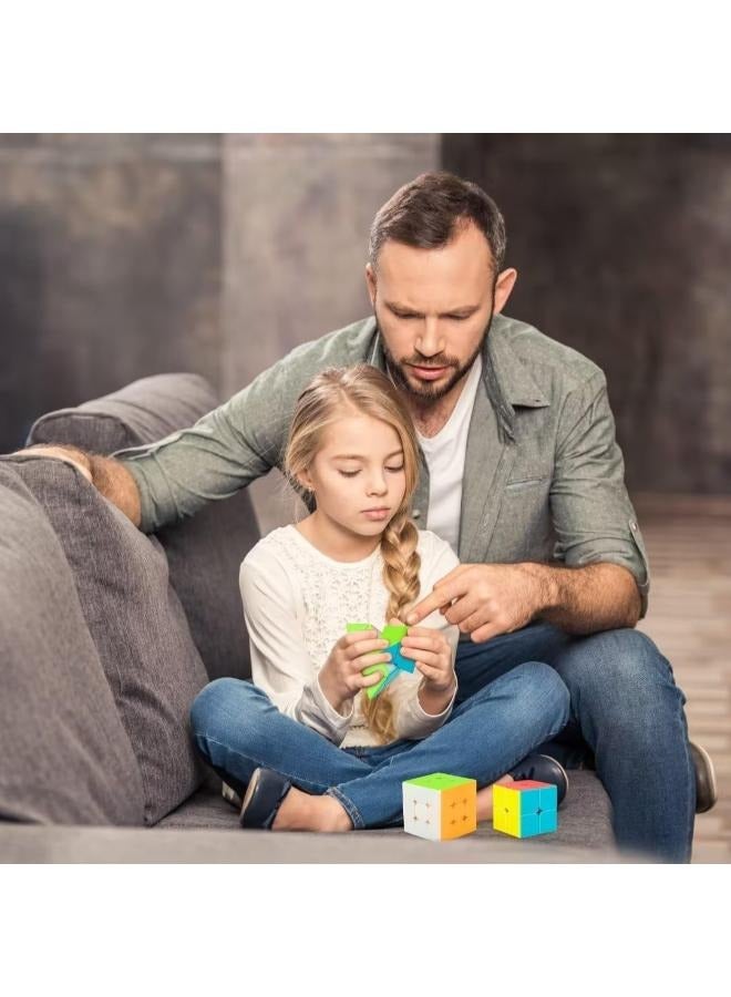 EasyLife 3 Pieces Speed Cube Set Stickerless Magic Cube Set of 2x2x2 3x3x3 Pyramid Frosted Puzzle Cube - Image 4