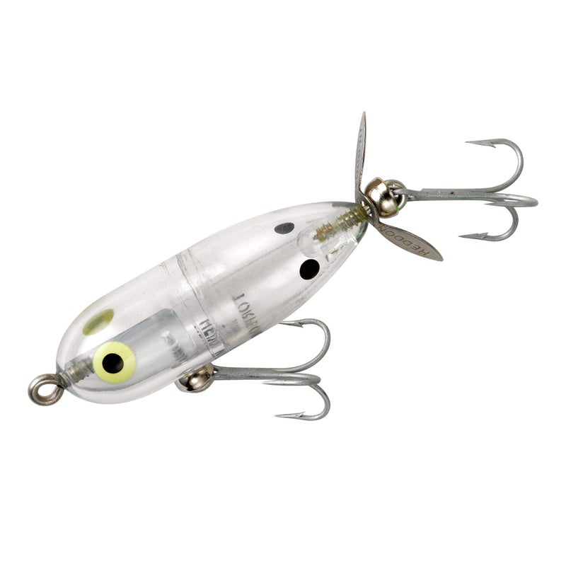 Heddon Torpedo Prop-Bait Topwater Fishing Lure with Spinner Action, Clear, Tiny Torpedo (1/4 oz) - Image 1