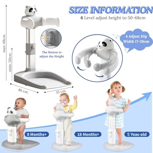 Metreno Baby Bath Stand for 0 to 5 Years Free Standing Baby Shower Stand 6 Levels Height Adjustment for Toddlers Safety Handle & Non-Slip Base Portable Bathing Stand Support for Babies - Image 3