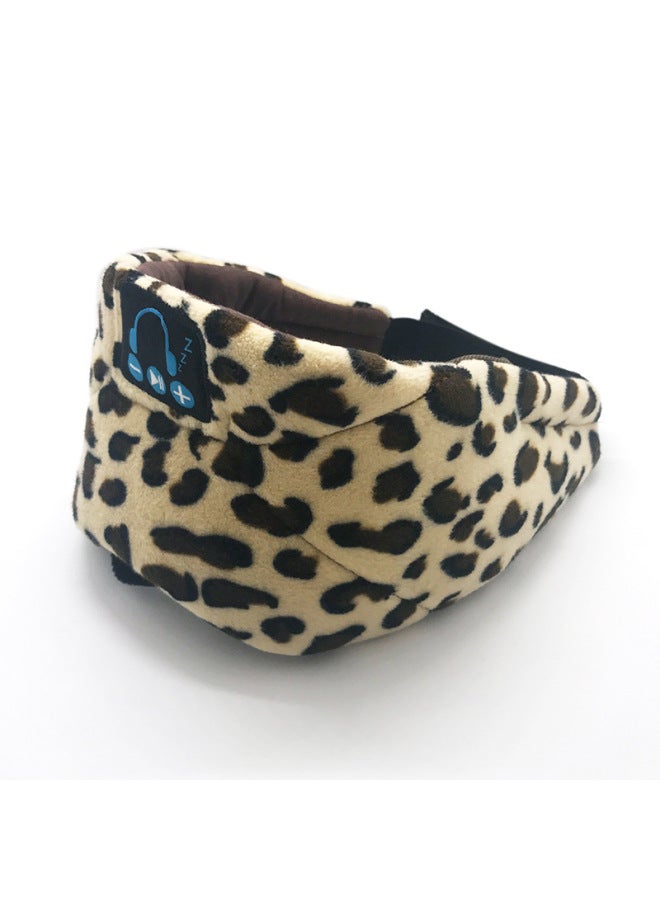 5.0 Wireless Bluetooth Eye Mask Without Ear Pressure Music Call Headset Sleep Eye Mask-Color:YR-02 Leopard Print - Image 1