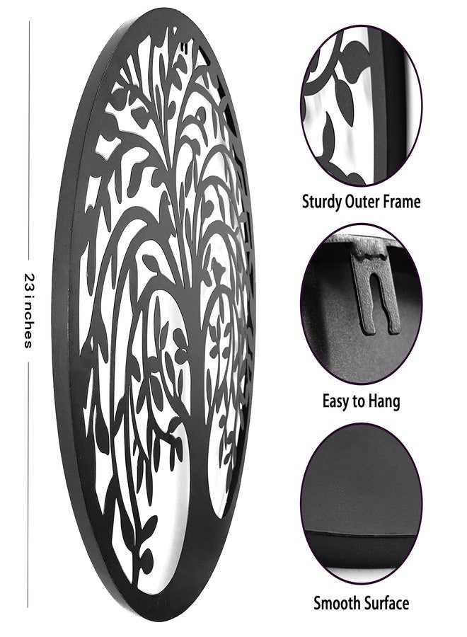 Remenna Metal Wall Art-Tree of Life Wall Decor 23inch Family Tree Metal Wall Hanging Bedroom Living Room Decor Outdoor Decoration (black) - Image 2