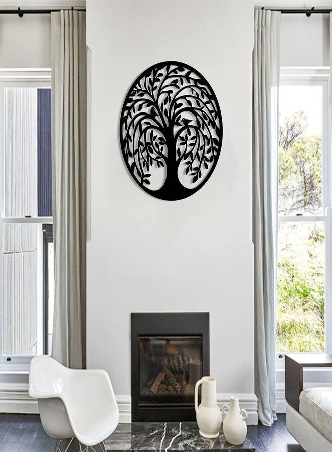 Remenna Metal Wall Art-Tree of Life Wall Decor 23inch Family Tree Metal Wall Hanging Bedroom Living Room Decor Outdoor Decoration (black) - Image 5