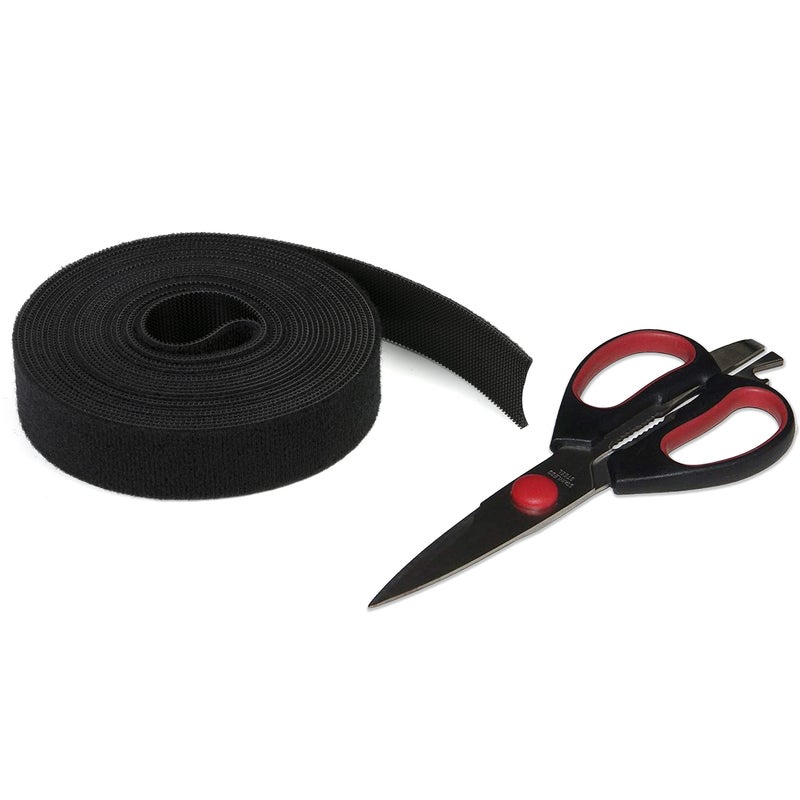 ENVISIONED Reusable Hook & Loop Strong Grip Fastener Roll with Soft Touch Microfiber Velour 1" x 16' (1" Wide, 16 Feet Long) - Black - Image 2