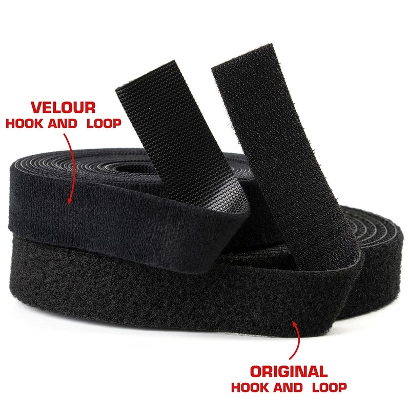 ENVISIONED Reusable Hook & Loop Strong Grip Fastener Roll with Soft Touch Microfiber Velour 1" x 16' (1" Wide, 16 Feet Long) - Black - Image 4
