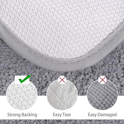 LOCHAS Bathroom Rug Set Light Grey, Soft Bath Rug Set 2 Piece, Toilet Mat U-Shaped 20x20 and 34x20 Bath Rugs, Quickly Dry Mats for Bathroom, Tub, Washable, Super Absorbent Floor Mat - Image 5