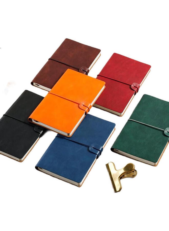 Shen Shi Shen A6 Strap Soft Cover Notebook, Vintage Journal Pocket Notebook Diary Office Customizable J40-581 Brown 100 Sheets 1 Book - Image 1