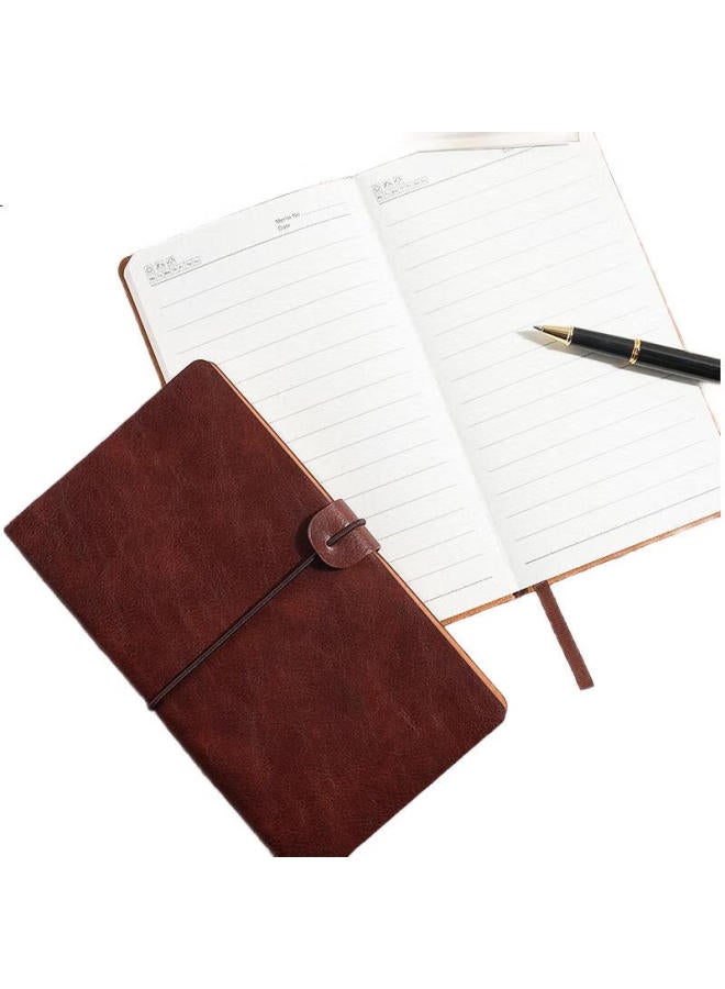 Shen Shi Shen A6 Strap Soft Cover Notebook, Vintage Journal Pocket Notebook Diary Office Customizable J40-581 Brown 100 Sheets 1 Book - Image 2