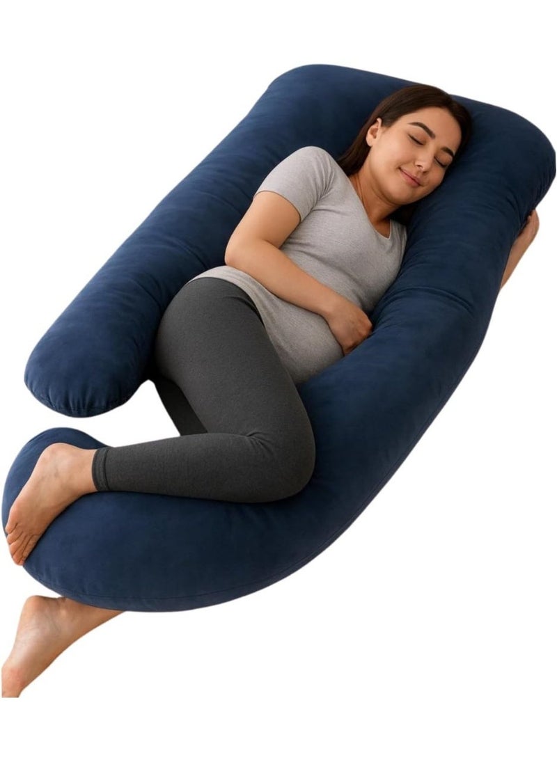 وسادة الحمل، وسادة أمومة كاملة للجسم للنساء الحوامل، دعم للنوم للظهر والوركين والساقين والبطن، تسكين الألم، وسادة تقويمية مريحة - Image 1