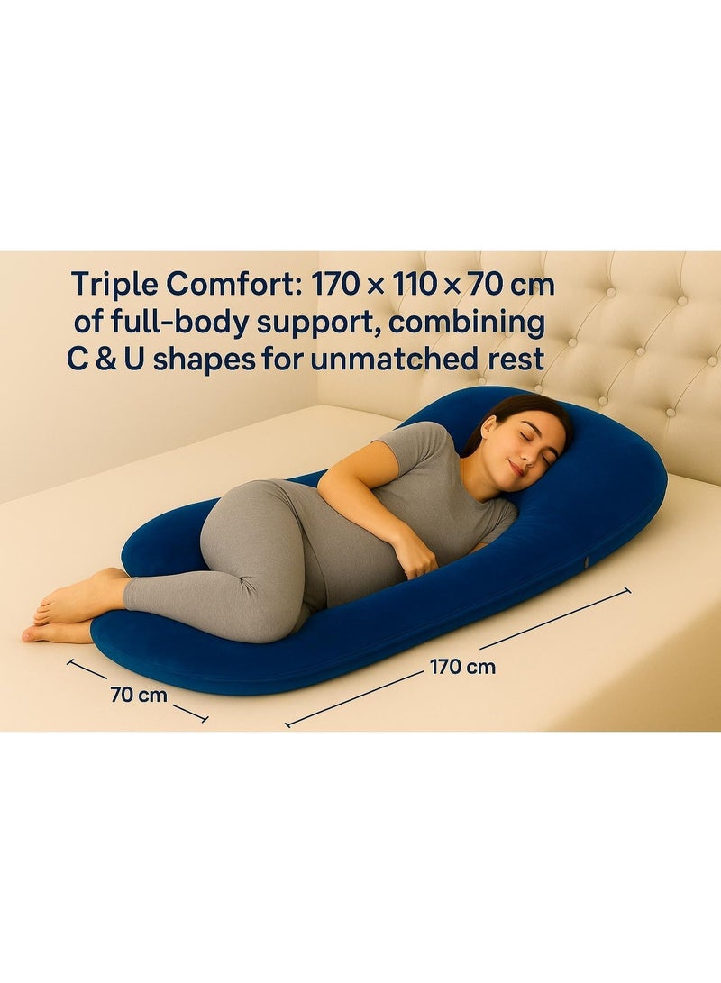 وسادة الحمل، وسادة أمومة كاملة للجسم للنساء الحوامل، دعم للنوم للظهر والوركين والساقين والبطن، تسكين الألم، وسادة تقويمية مريحة - Image 5