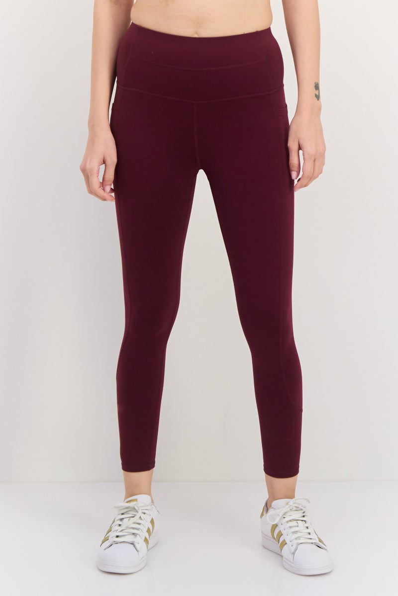SKECHERS Women Sportswear Fit Solid Training Leggings, Dark Purple - Image 1