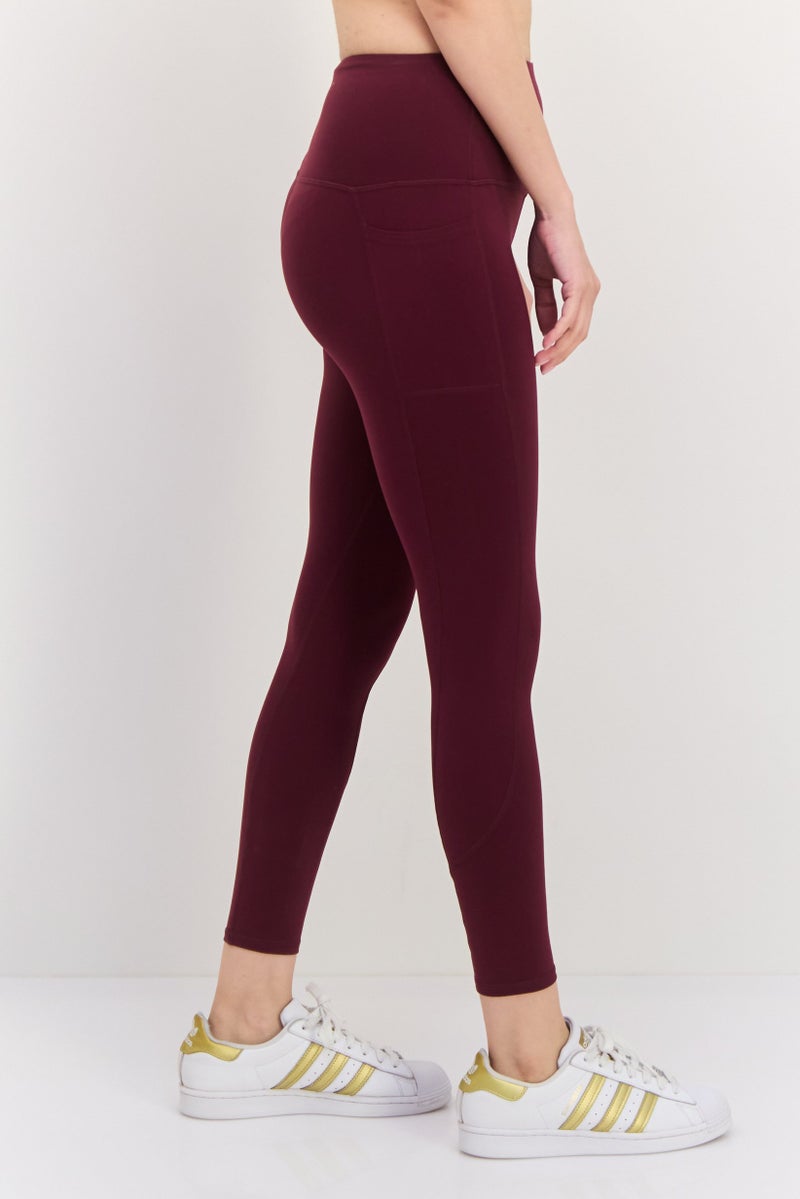 SKECHERS Women Sportswear Fit Solid Training Leggings, Dark Purple - Image 2