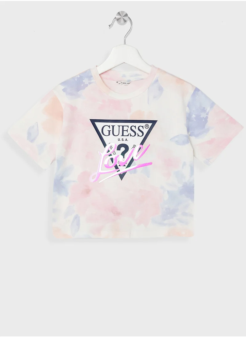 جس Kids All Over Floral Print T-Shirt