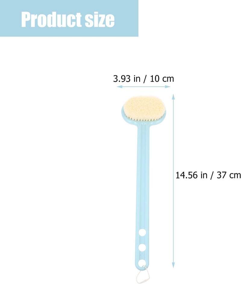 FAVOMOTO Bath Body Brush with Long Handle, Soft Bristle Exfoliating Back Scrubber for Shower, Household Skin Massage Tool in Lake Blue for Men and Women - Image 1